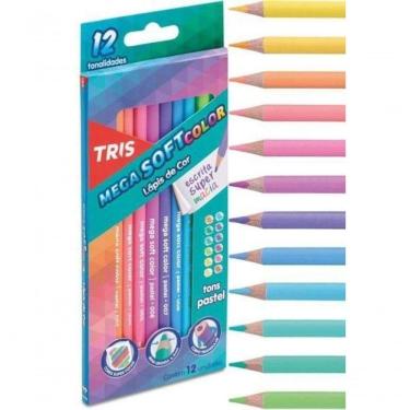 Imagem de Lápis De Cor Tons Pastéis 12 Cores  Soft Tris
