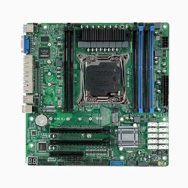 Imagem de HKUXZR Slot para placa-mãe NAS X99 10xSATA 2*M.2_ NVME PCIE X16 ×2 LGA2011-3 para roteador NAS Sever 4x2,5GbE I226 DDR4 RAM Memory VGA Suporte Turbo PCIE 24 * 24 cm