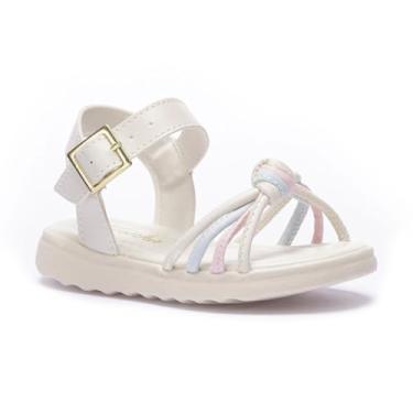 Imagem de Sandália Feminina Infantil Tininha Bebe Menina Tiras Coloridas (Marfim, BR, Criança de 1 a 3 anos, Numérico, 24)