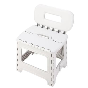 Imagem de Banco Dobrável Pequeno, Banco Dobrável Portátil de Plástico PP Resistente e Estável, Suporte de até 300 Libras, Alça Antiderrapante para Fácil Dobramento, Banco de Degraus para (S)