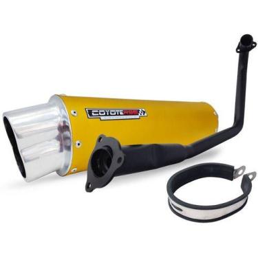 Imagem de Escape / Ponteira Coyote RS5 Boca 8 Aluminio Oval Dourado - CG 160 Fan