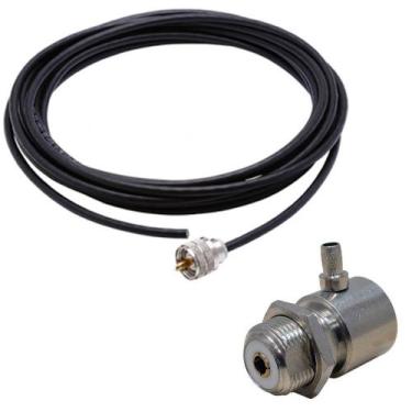 Imagem de Cabo Coaxial Rg58 5,5 metros Px UHF VHF Dual Band + Conector Cachimbo 