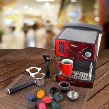 Imagem de Cafeteira Philco Expresso e Cápsulas Inox Red - 20 Bar, 110V