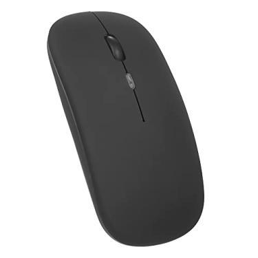 Imagem de Mouse sem fio fino recarregável 2.4G BT 5.0, menos ruído, 3 DPI ajustáveis, luz de respiração de 7 cores para laptop, preto