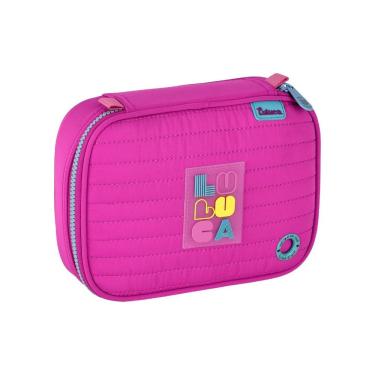 Imagem de Estojo Box Luluca Meninas Pandinha Escolar 36 Elásticos