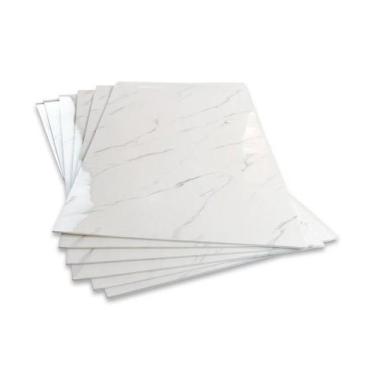 Imagem de Kit com 30 Piso Mármore Branco de Espuma Revestimento Autocolante 60x3