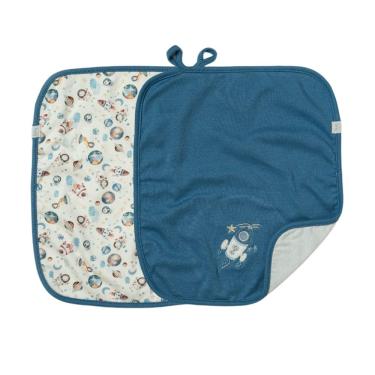 Imagem de Kit 2 Babinhas Paninho de Boca Bebê Espacial Azul -Hug