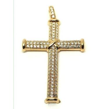 Imagem de Pingente em Ouro 18K Crucifixo Cravejado - Elegancy Joias