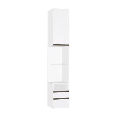 Imagem de mesa de cabeceira Direito Branco com 1 Porta 2 Gavetas Branco Prime Pl