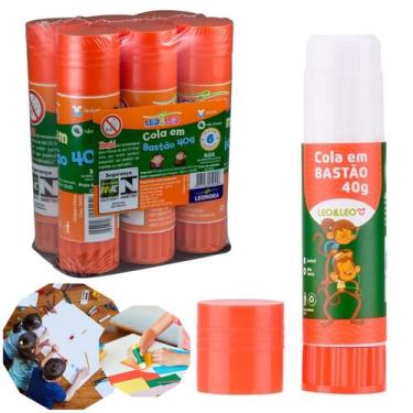 Imagem de Cola Bastão Leo & Leo 40g Escolar Atoxica - 6 Unidades - Leonora