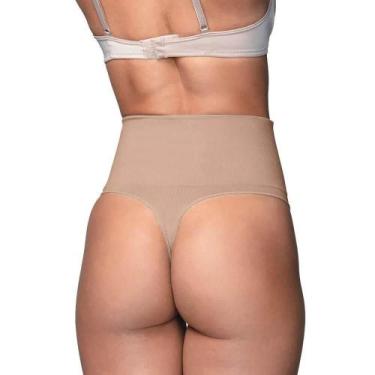 Imagem de Calça Alta DeMillus 46005 Fio Dental, Bege rosado, G