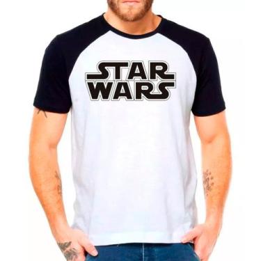 Imagem de Camiseta Masculina Raglan Branca Star Wars Filme 02 - DESIGN CAMISETAS
