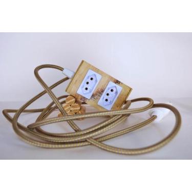 Imagem de Extensão Madeira Régua Elétrica 2 Tomadas Branca - Mycena Studio