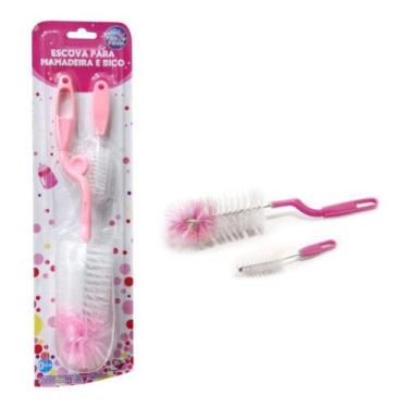 Imagem de Escova p/Mamadeira e Bico Rosa 7780 P&F - Pais e Filhos