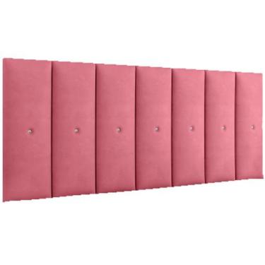 Imagem de Painel Greta Pro 140cm Casal para Quarto Suspenso Rosa - A Z DECOR
