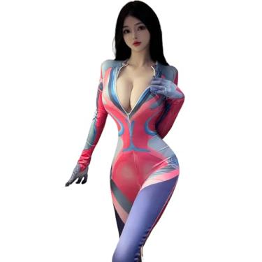 Imagem de QNCLO Macacão feminino cosplay sexy anime japonês roupa íntima fofa clube fantasia pijama festa, rosa, Tamanho Único