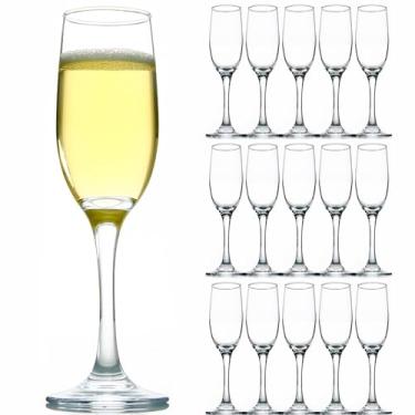 Imagem de Elegante conjunto de 16 taças de champanhe, taças de champanhe de vidro de haste longa para Mimosa, vinho cintilante, casamento, festa - 170 g, transparente
