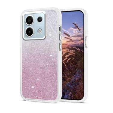 Imagem de Anlalish Compatível com Xiaomi Redmi Note 13 Pro 4G Capa protetora de silicone TPU com glitter, para Xiaomi Poco M6 Pro, capa ultrafina à prova de choque (branca)