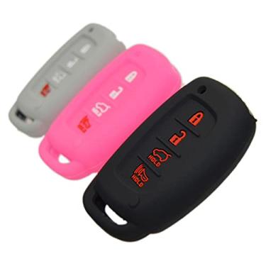 Imagem de Zorratin Capa protetora de silicone para chave compatível com Hyundai Tucson Elantra Sonata Ioniq (!!!Não serve para a tecla fliper)