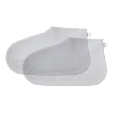 Imagem de SPLANDIN Capas de sapato impermeáveis para crianças, mulheres e homens. Capas de chuva de silicone reutilizáveis à prova de poeira e antiderrapantes, sustentáveis e livres de BPA. Protetores de galochas (transparente, grande (9,5-12))