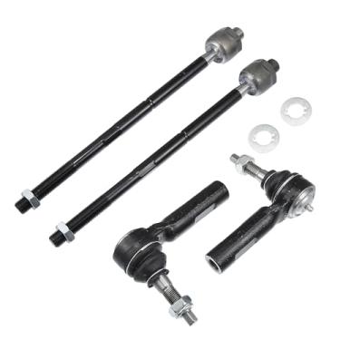 Imagem de uxcell 4 peças de elos de extremidade de tirante internos externos dianteiros para Chrysler 300 2005-2010 para Dodge Challenger Charger 2008-2010 para Dodge Magnum Suspension Steering Tie Rod End