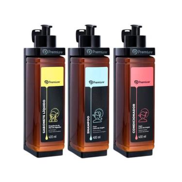 Imagem de Kit Dispenser de Parede suporte Porta Sabonete Líquido Shampoo Condici