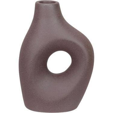 Imagem de CASTIÇAL DECORATIVO PORTA VELA SUPORTE HOME&CO CERÂMICA 18x13x7cm MARROM