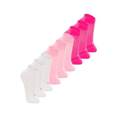 Imagem de Kit 9 Pares de Meias Infantil Cano Curto Lupo 2725-089, Rosa, 24-29