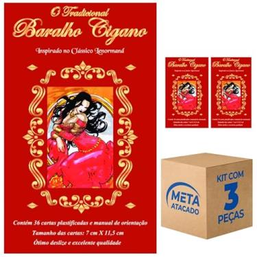 Imagem de Meta Atacado, Kit 3 Baralhos Cigano Lenormand 36 Cartas Plastificado