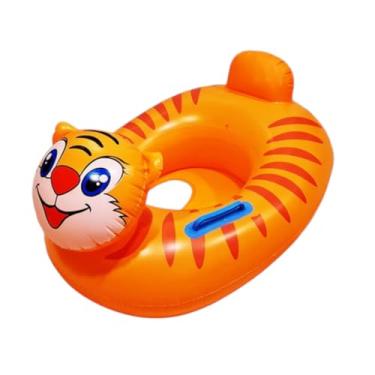 Imagem de Boia Inflável Animais Infantil Verão Água Crianca Infantil Bóia Não Fura Piscina Praia Elefante Verão Água Menino Menina Fralda Boia Infantil Assento Inflável Bebê (TIGRE LARANJA)