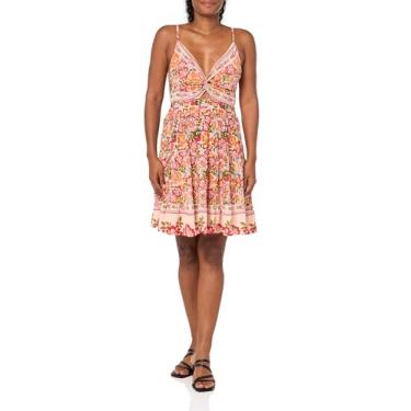 Imagem de Angie Vestido de verão feminino Peekaboo com saia em camadas, Bisque, P