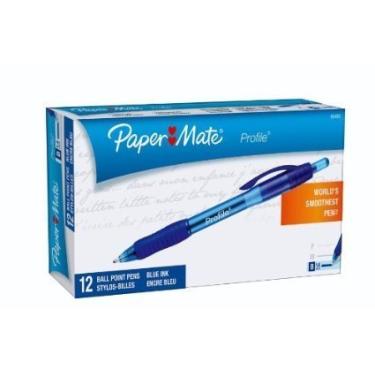 Imagem de Paper Mate 89466 Canetas esferográficas retráteis, azuis, 12 unidades, caixa com 12 dúzias da Paper Mate