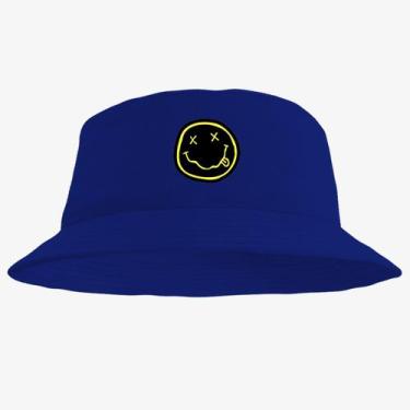 Imagem de Chapéu Bucket Hat Estampado Emoji - MP Moda Masculina, Único, Azul