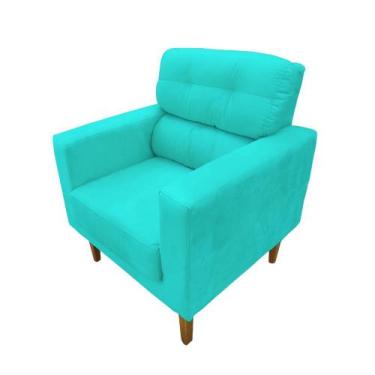 Imagem de Poltrona Decorativa Luna Sued Palha - Kimi Design