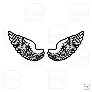Imagem de Escultura de Parede Decorativo Asas de Anjo 60x102cm - Linha Preta
