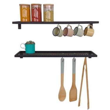 Imagem de KIT 2 Uni Prateleira Strassis Design SD-3020 Metal Cor: Preto