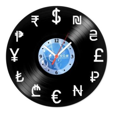 Imagem de Relógio De Parede Disco Vinil Escritório - Moedas Estrangeiras - VEC-0