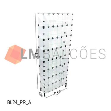 Imagem de Baleiro Expositor Preto de Vidro - 0,60 x 1,70 x 0,20m - LM Balcoes