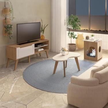 Imagem de Conjunto para Sala de Estar Lotus com Rack para TV até 60 Polegadas, M