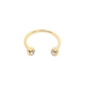 Imagem de Piercing Ferradura Com Pedras Pvd Dourado Aço Cirúrgico - M2 Piercing