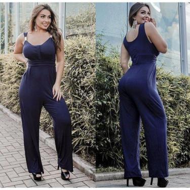 Imagem de Macacão Versátil Com Bijou Na Alça Calça Pantalona - innvistamoda, p, 