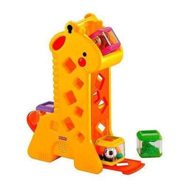 Imagem de Brinquedo encaixar Girafa com Blocos Fisher Price B4253, Amarelo, Gira