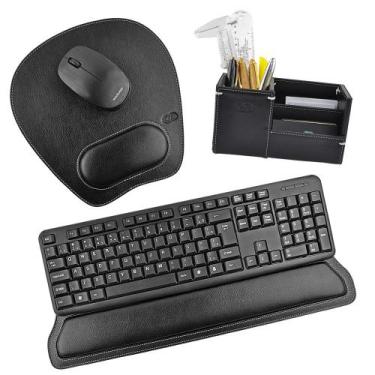 Imagem de Kit para mesa Escritório PÁDUA em Couro Galvani, Preto