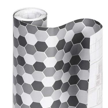 Imagem de 5 Metros Papel de parede com revestimento perolado Auto adesivo 3D Geo