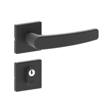 Imagem de Fechadura Nano Externa Roseta 520 Quadrada M139 40mm Preta Haga