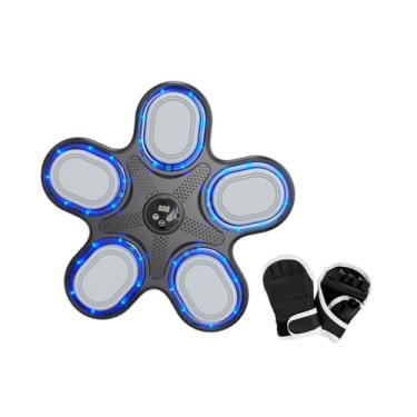 Imagem de kowaku Máquina de boxe musical, treinador de socos interativo, alvo de reação, alvo de boxe eletrônico montado na parede para kickboxing interno, Preto