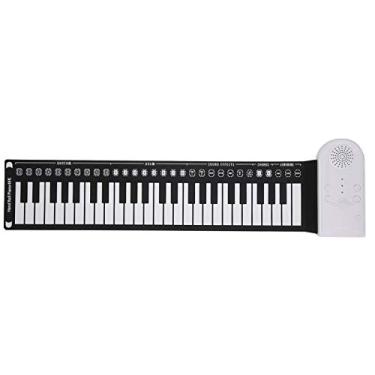 Imagem de Piano de Teclado Portátil, Teclado de Piano Elétrico 49 Teclas Portátil Dobrável USB Recarregável Roll Up Piano Teclado de Enrolar Piano Dobrável Com 16 Tons Integrados para
