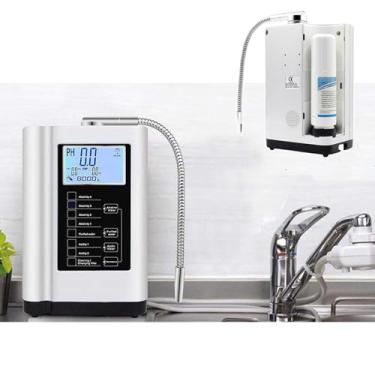 Imagem de KKSOUFX Ionizador De áGua DoméStico Montado Na Parede, MáQuina De áGua Alcalina Com 7 ConfiguraçõEs De áGua, 6000l Por Filtro, Ph 3,5-10,5, Purificador De áGua Até -550mv Orp,Voz Inteligente