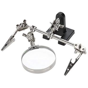 Imagem de Lupa, Mãos que Ajudam Lupa Ferramentas para Fazer Joias Ferramenta de Ajuda de Terceira Mão 5X Lupa Acessório de Joias Lupa Com 2 Braçadeiras