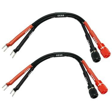 Imagem de CNCESS Cess-031S Fork Spade Plug To Binding Post Cabo Adaptador Banana Fêmea - Pacote com 2 (Smade Spade)